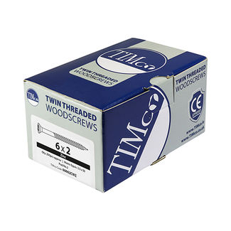 TIMCO Twin-Threaded Countersunk Silver Woodscrews - 10 x 1 1/4