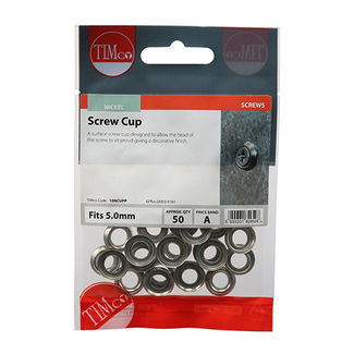 TIMCO Screw Cups Nickel - To fit 10 Gauge Screws