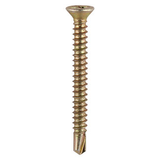 TIMCO Window Fabrication Screws Countersunk with Ribs PH Self-Tapping Self-Drilling Point Yellow - 3.9 x 13