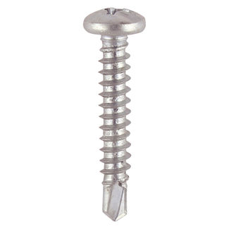 TIMCO Window Fabrication Screws Pan PH Self-Tapping Self-Drilling Point Martensitic Stainless Steel & Silver Organic - 4.2 x 19