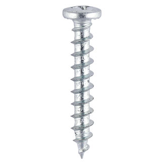 TIMCO Window Fabrication Screws Friction Stay Shallow Pan with Serrations PH Single Thread Gimlet Point Zinc - 4.8 x 20