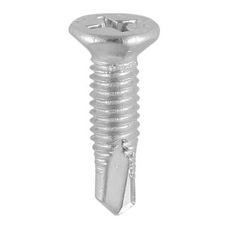 TIMCO Window Fabrication Screws Countersunk Facet PH Metric Thread Self-Drilling Point Martensitic Stainless Steel & Silver Organic - M4 x 16