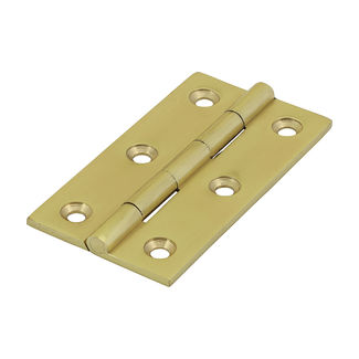 TIMCO Solid Drawn Brass Hinges Polished Brass - 64 x 35