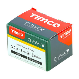 TIMCO Classic Multi-Purpose Countersunk Gold Woodscrews - 3.0 x 16