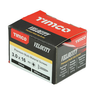 TIMCO Velocity Premium Multi-Use Countersunk Gold Woodscrews - 3.0 x 16