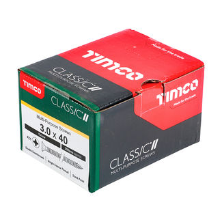 TIMCO Classic Multi-Purpose Countersunk Gold Woodscrews - 3.0 x 40