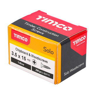 TIMCO Solo Countersunk Gold Woodscrews - 3.5 x 15