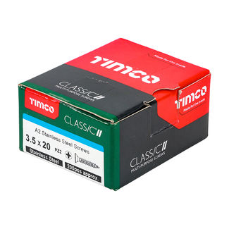 TIMCO Classic Multi-Purpose Countersunk A2 Stainless Steel Woodscrews - 3.5 x 20