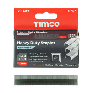 TIMCO Heavy Duty Chisel Point Galvanised Staples  - 12mm