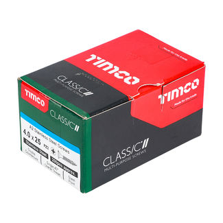 TIMCO Classic Multi-Purpose Countersunk A2 Stainless Steel Woodscrews - 4.0 x 25