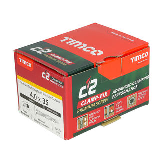 TIMCO C2 Clamp-Fix Multi-Purpose Premium Countersunk Gold Woodscrews - 4.0 x 35