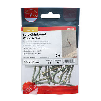 TIMCO Solo Countersunk Gold Woodscrews - 4.0 x 35