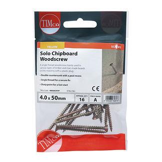 TIMCO Solo Countersunk Gold Woodscrews - 4.0 x 50