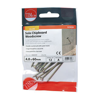 TIMCO Solo Countersunk Gold Woodscrews - 4.0 x 60