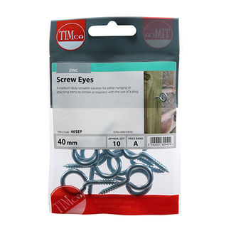 TIMCO Screw Eyes Silver - 40mm