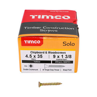 TIMCO Solo Countersunk Gold Woodscrews - 4.5 x 35