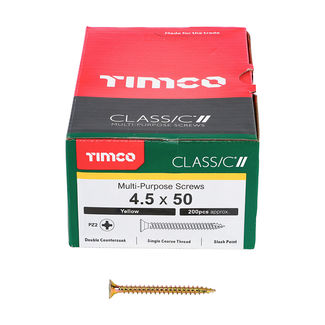 TIMCO Classic Multi-Purpose Countersunk Gold Woodscrews - 4.5 x 50