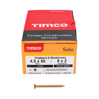 TIMCO Solo Countersunk Gold Woodscrews - 4.5 x 50