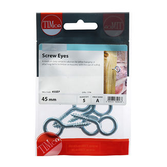 TIMCO Screw Eyes Silver - 45mm