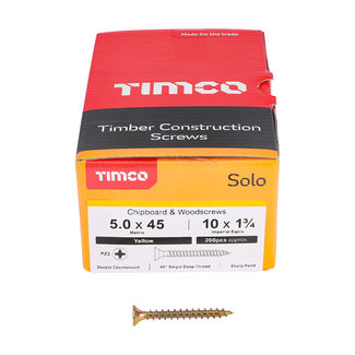 TIMCO Solo Countersunk Gold Woodscrews - 5.0 x 45