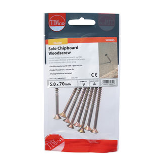 TIMCO Solo Countersunk Gold Woodscrews - 5.0 x 70