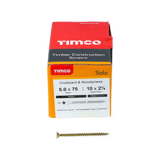 TIMCO Solo Countersunk Gold Woodscrews - 5.0 x 75