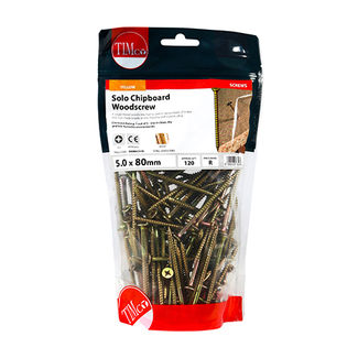 TIMCO Solo Countersunk Gold Woodscrews - 5.0 x 80