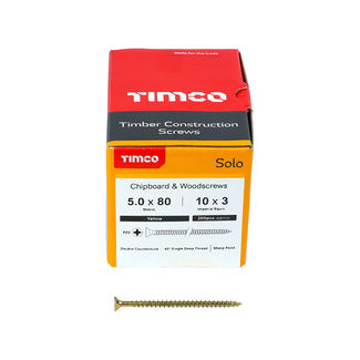 TIMCO Solo Countersunk Gold Woodscrews - 5.0 x 80