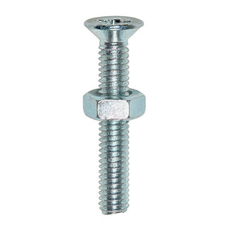 TIMCO Machine Countersunk Screws & Hex Nut Silver - M5 x 10