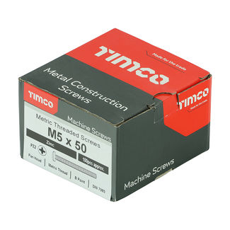 TIMCO Machine Pan Head Silver Screws - M5 x 50