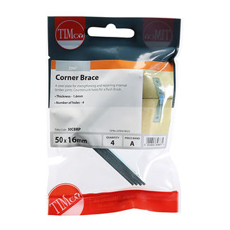 TIMCO Corner Braces Silver - 50 x 50 x 16