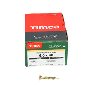 TIMCO Classic Multi-Purpose Countersunk Gold Woodscrews - 6.0 x 40