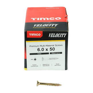 TIMCO Velocity Premium Multi-Use Countersunk Gold Woodscrews - 6.0 x 50