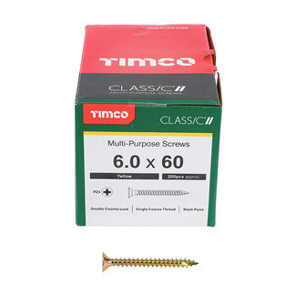 TIMCO Classic Multi-Purpose Countersunk Gold Woodscrews - 6.0 x 60