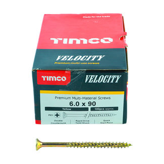 TIMCO Velocity Premium Multi-Use Countersunk Gold Woodscrews - 6.0 x 90