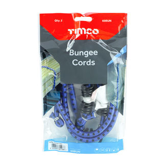 TIMCO Bungee Cords with Laminated Hook - Dia.8mm x 60cm