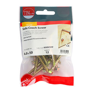 TIMCO Solo Advanced Hex Head Gold Coach Woodscrews - 6.0 x 50