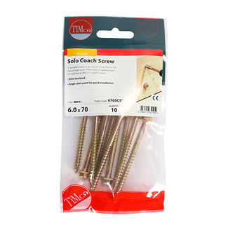 TIMCO Solo Advanced Hex Head Gold Coach Woodscrews - 6.0 x 70