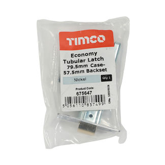 TIMCO Economy Tubular Latch Nickel - 79.5mm