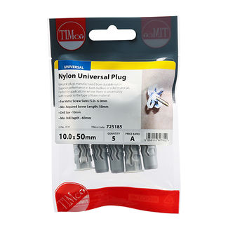 TIMCO Nylon Universal Plugs - 10.0 x 50