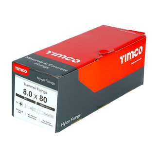 TIMCO Nylon Hammer Fixings - 8.0 x 80