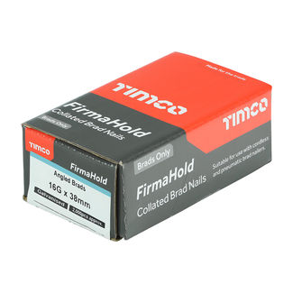 TIMCO FirmaHold Collated 16 Gauge Angled Galvanised Brad Nails - 16g x 38