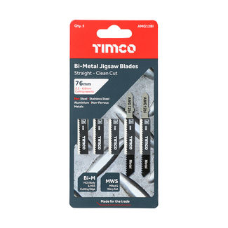 TIMCO Jigsaw Blades Metal Cutting Bi-Metal Blades - T118BF