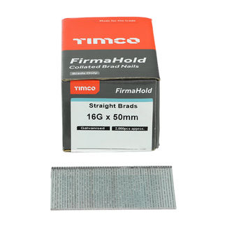 TIMCO FirmaHold Collated 16 Gauge Straight Galvanised Brad Nails - 16g x 50