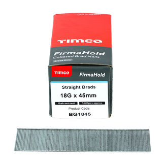 TIMCO FirmaHold Collated 18 Gauge Straight Galvanised Brad Nails - 18g x 45