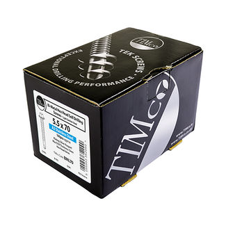 TIMCO Self-Drilling Light Section A2 Stainless Steel Bi-Metal Screws with EPDM Washer - 5.5 x 38