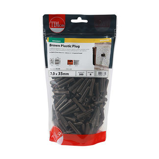 TIMCO Brown Plastic Plugs - 36mm