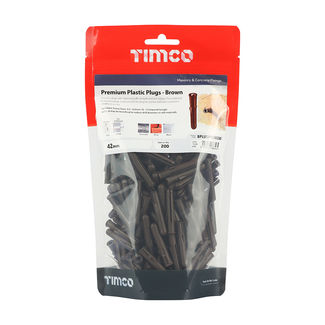 TIMCO Brown Premium Plastic Plugs - 42mm