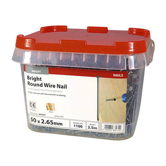 TIMCO Round Wire Nails Bright - 50 x 2.65