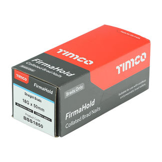 TIMCO FirmaHold Collated 18 Gauge Straight A2 Stainless Steel Brad Nails - 18g x 50